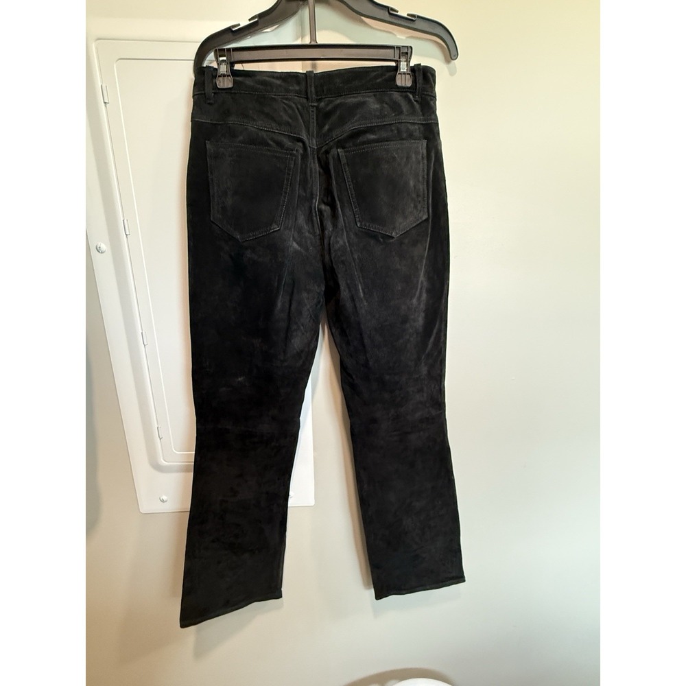 Vintage Jou Jou Skins Black Suede Leather Pants size 9/10 ‎ Y2K